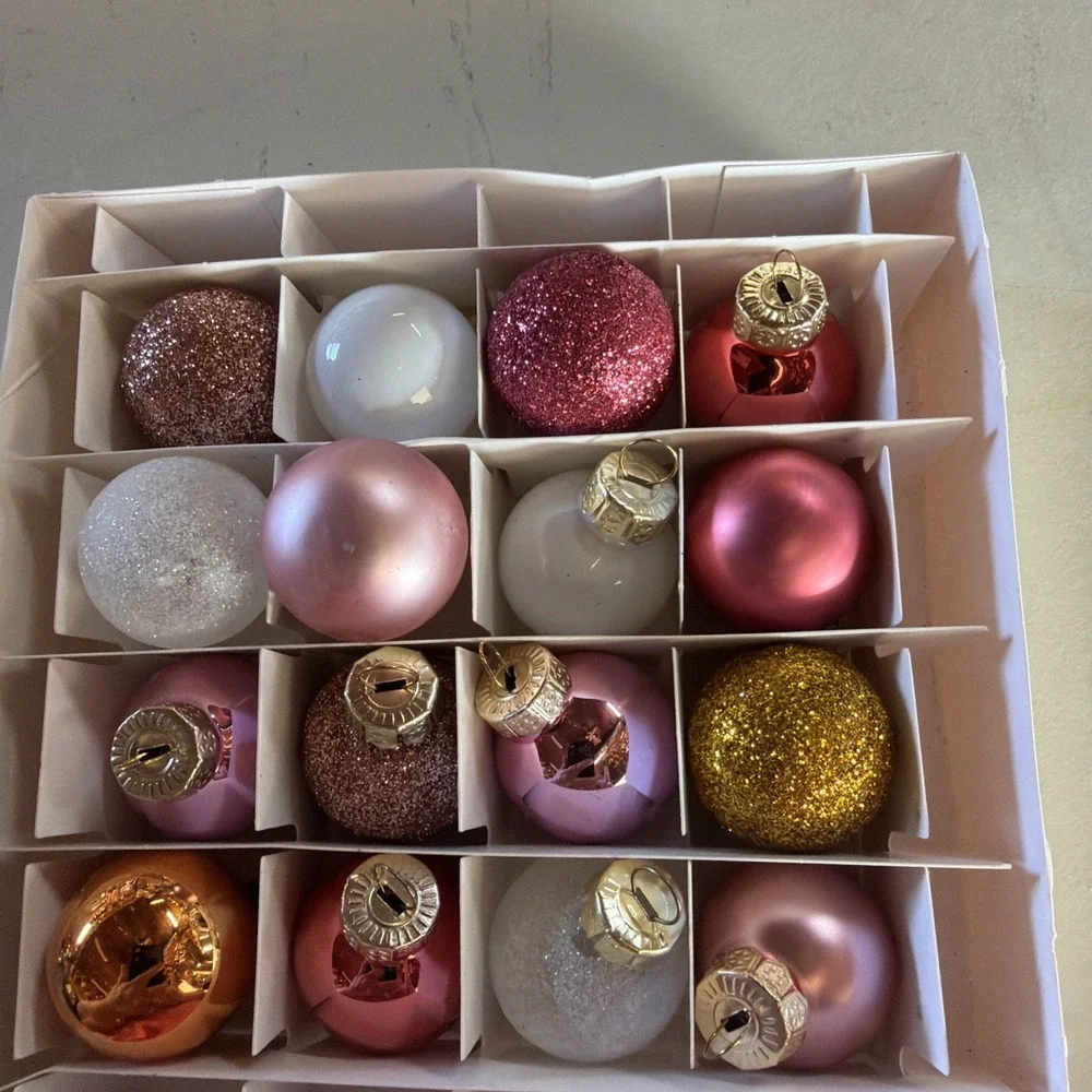 Target Wondershop Handcrafted Miniature Christmas Ornament Set 16 Pinks White